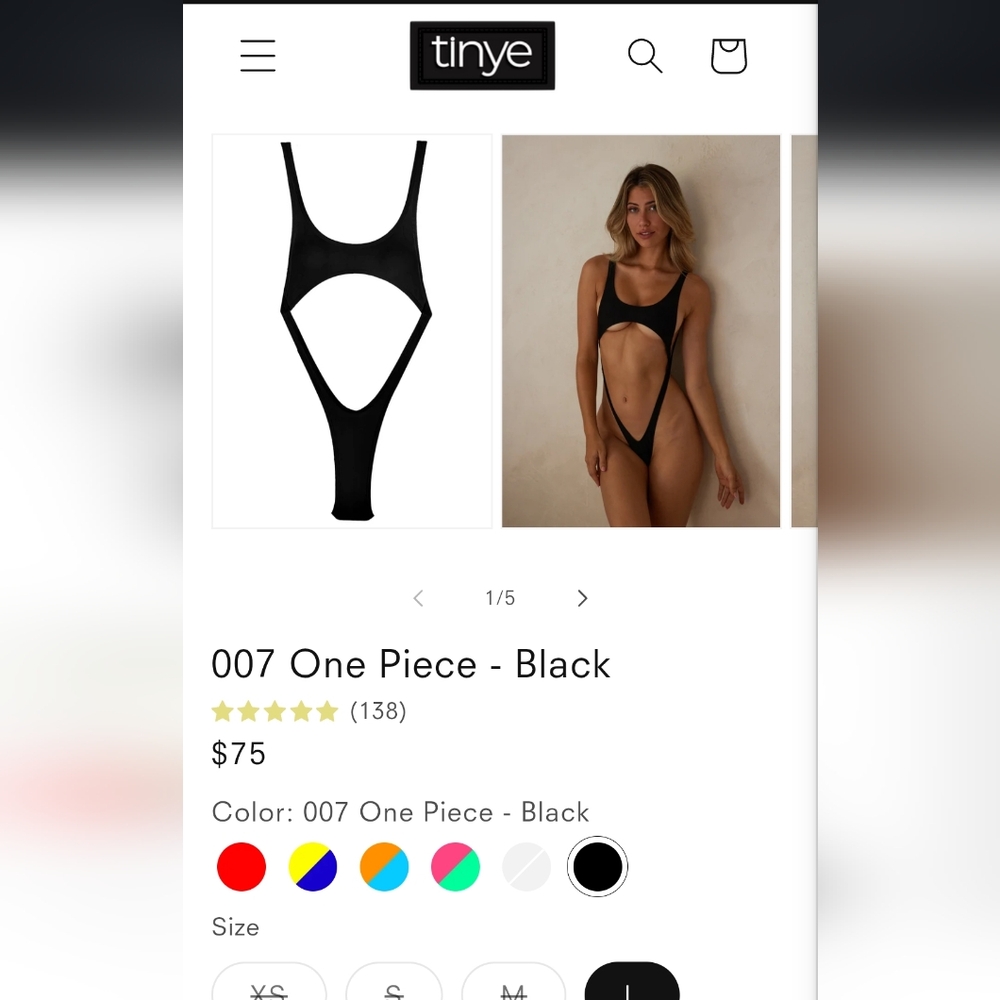 S Tinye Onepiece Black Swimsuit